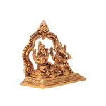 Pure Brass Lord Ganesha & Lakshmi Combined Idol | 5.5" x 6" x 2.7" Divine Murti | 1.8 kg Temple Art | United Deities Sculpture | Sacred Gift | Jaipurio